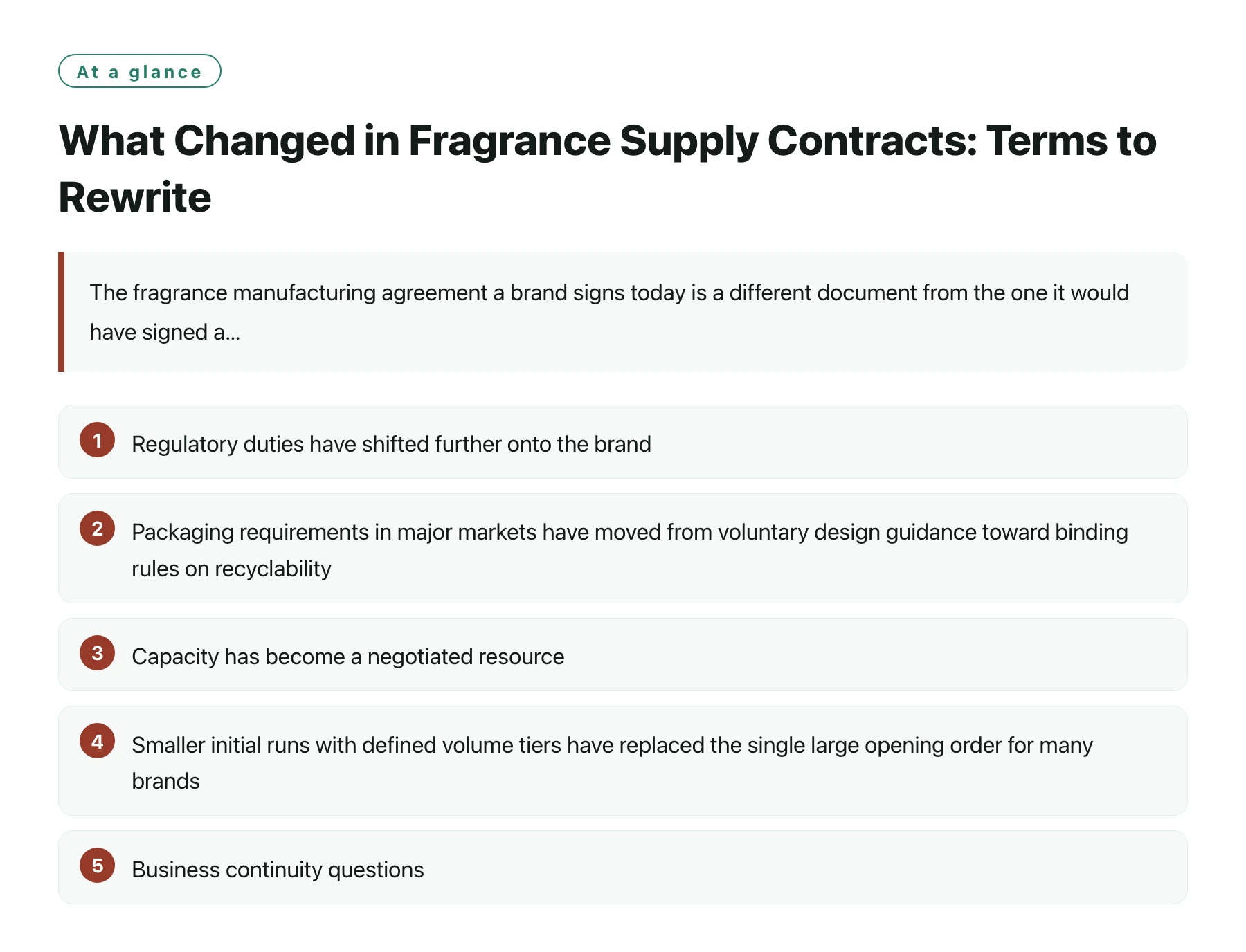 What Changed in Fragrance Supply Contracts: Terms to Rewrite——全文要点速览