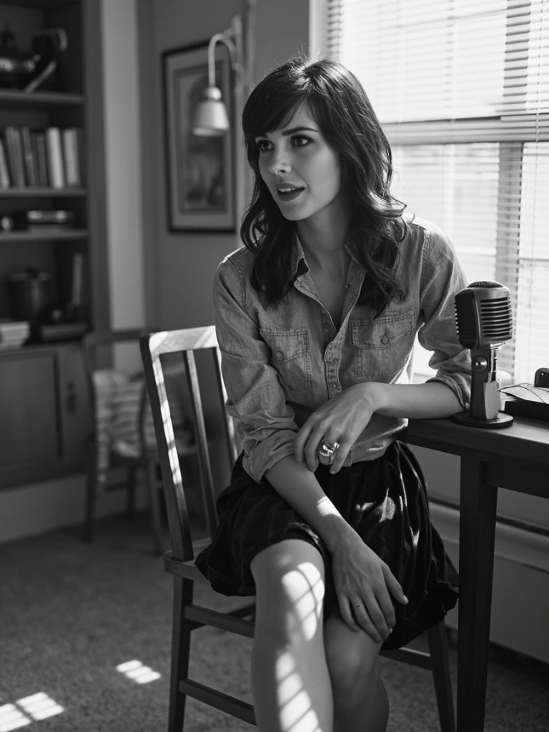 A candid, sunlit portrait evoking a long-form interview session